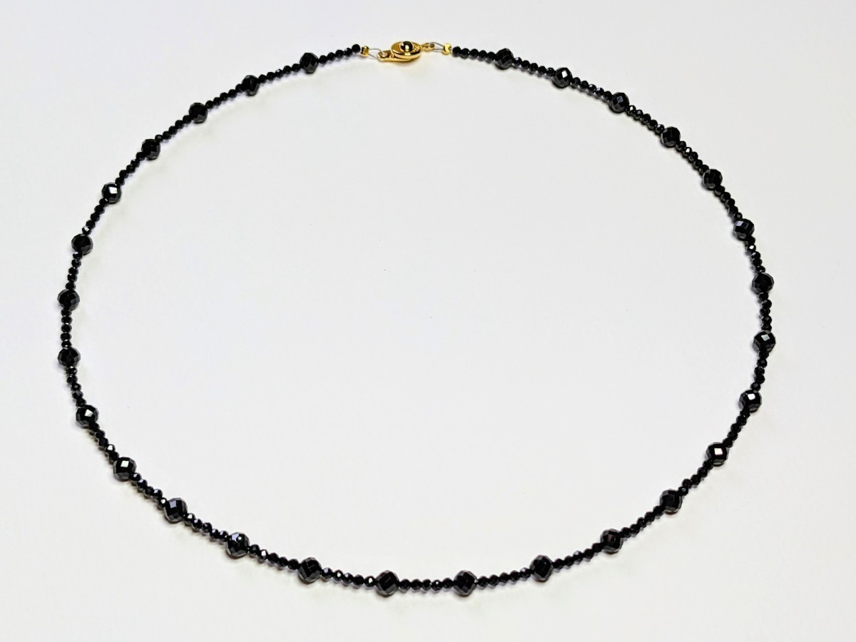 【限界市場】★期間限定★素晴らしい輝き！高品質！天然ブラックスピネル★ステーションネックレス★送料無料★　_画像2