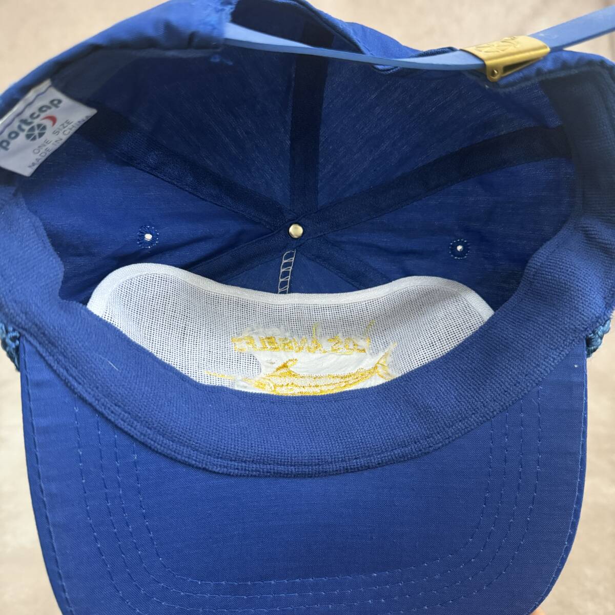 アメリカ古着 ロサンゼルス リール&ロッドクラブ フィッシングキャップ ブルー バックル_画像7