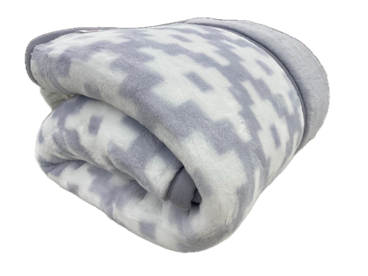 ロマンス小杉 日本製 16,500円 訳あり 厚い 襟付き高級2枚合わせ毛布 厚くて暖かい 丸洗いOK シングル ブルー_画像1