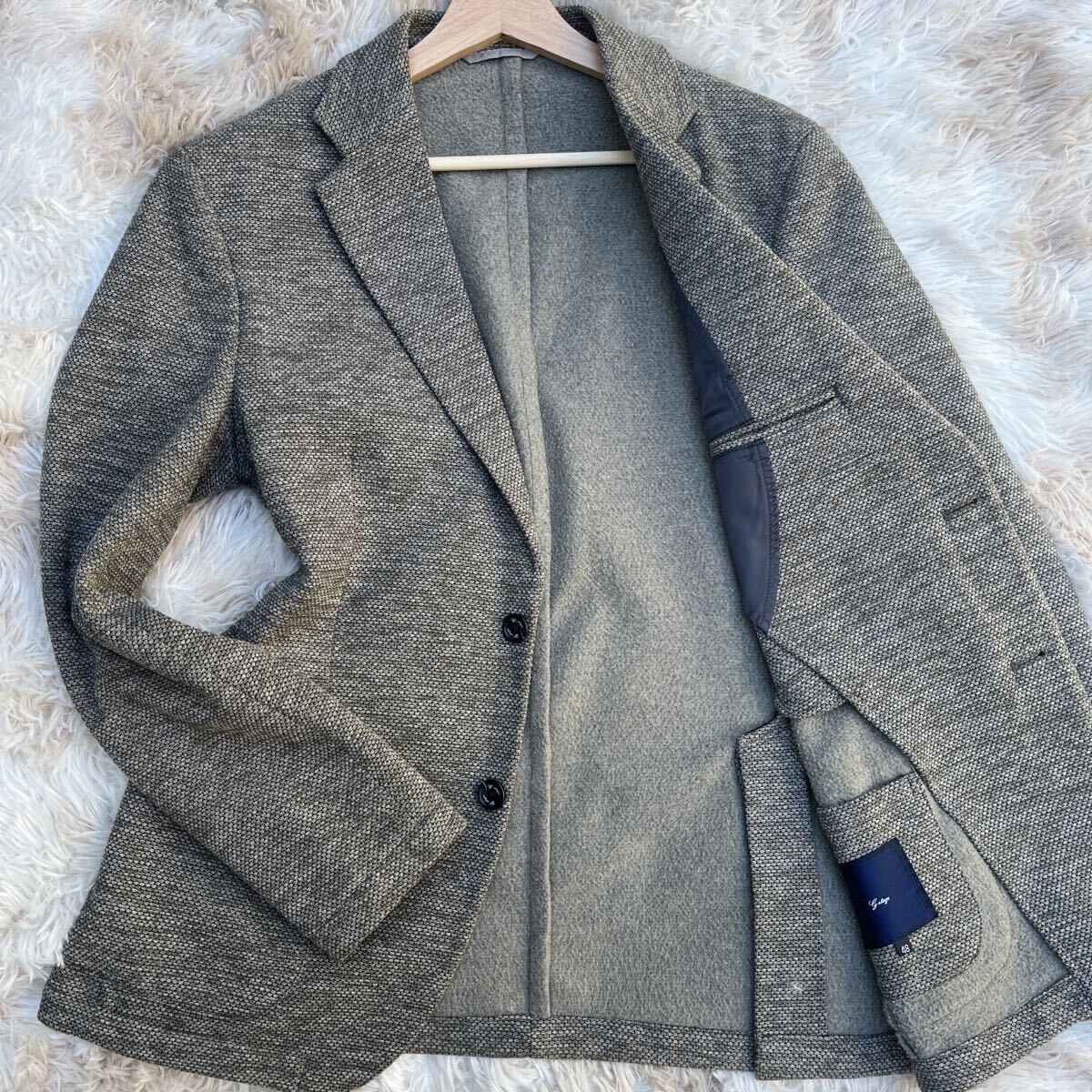 【大人の高級感】g-stage ジーステージアンコンジャケット テーラードジャケット 秋冬 肉厚 2B メンズ ブレザー お洒落 美品 48 L _画像1