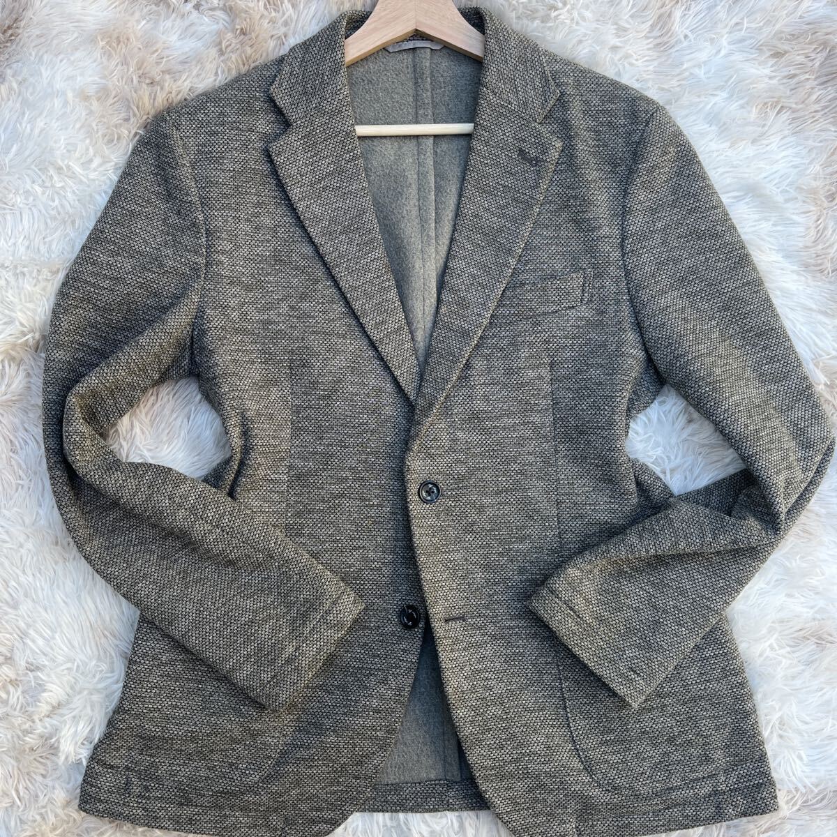 【大人の高級感】g-stage ジーステージアンコンジャケット テーラードジャケット 秋冬 肉厚 2B メンズ ブレザー お洒落 美品 48 L _画像2