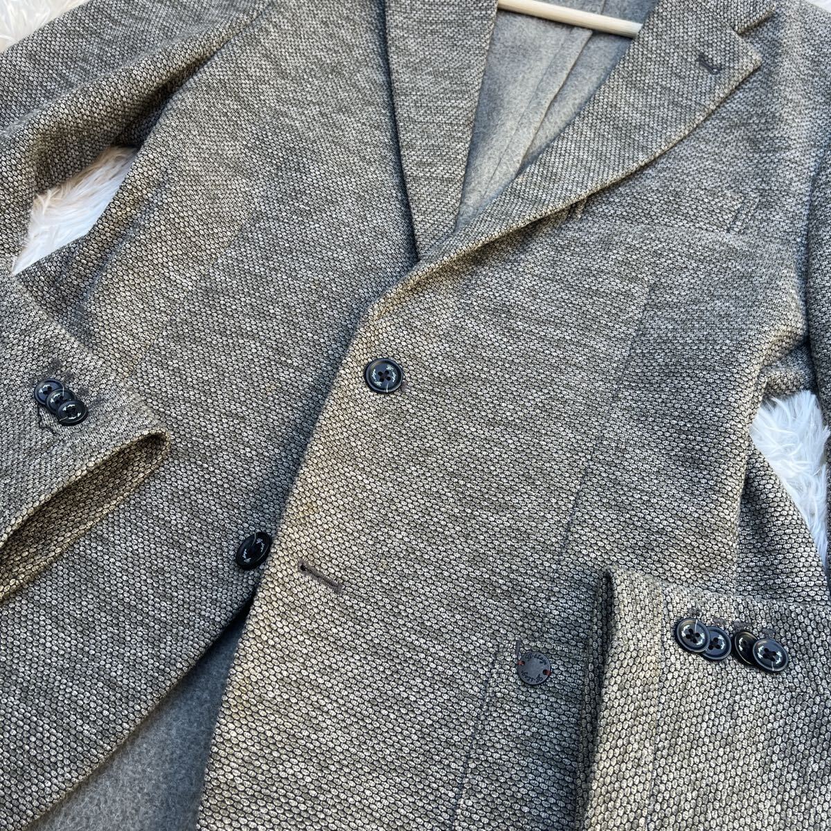 【大人の高級感】g-stage ジーステージアンコンジャケット テーラードジャケット 秋冬 肉厚 2B メンズ ブレザー お洒落 美品 48 L _画像4