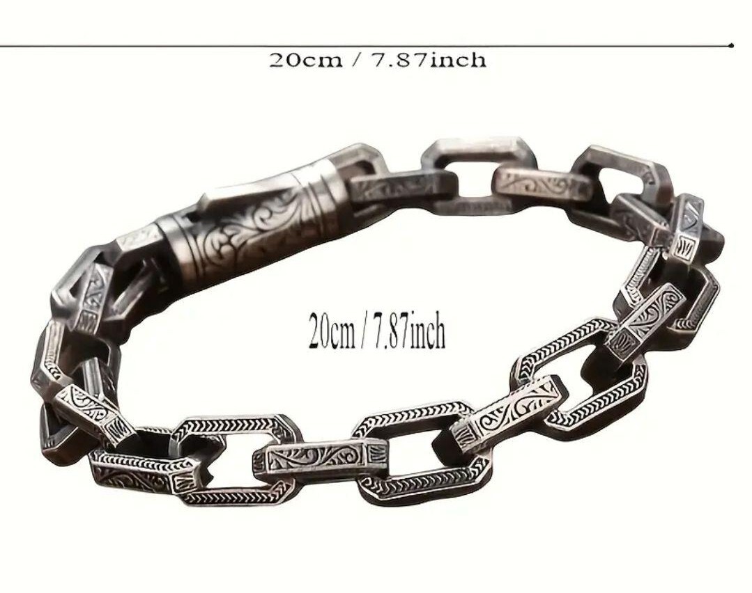 新品 スタッズ ブレスレッド ロック Y2K ストリート シンプル アクセサリー ブレスレット ヴィンテージ シルバー チェーン パンク バングル_画像4