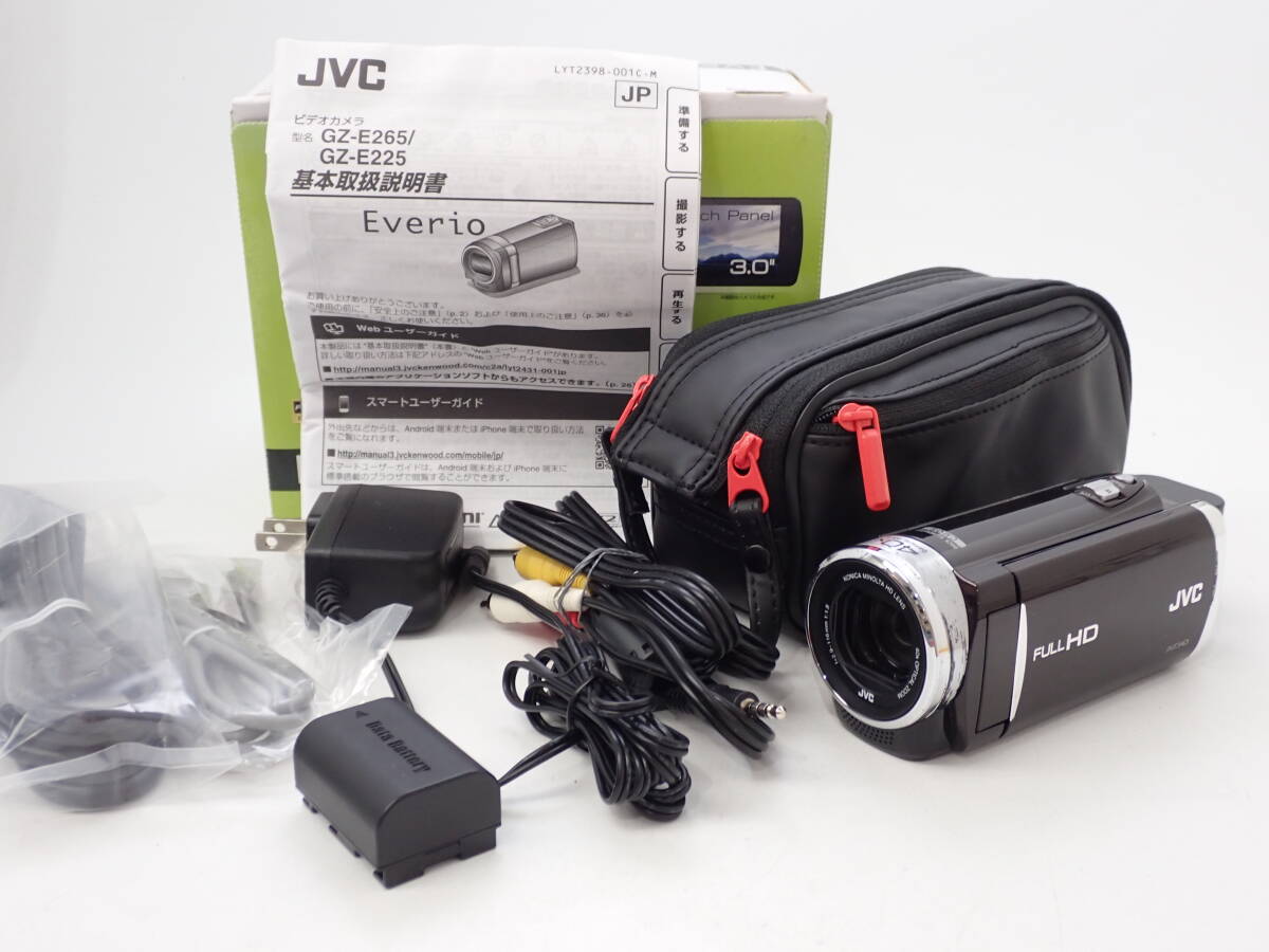 通電確認済 1円～☆JVC KENWOOD ケンウッド Everio エブリオ GZ-E225-T デジタルビデオカメラ/角115-1000_画像1