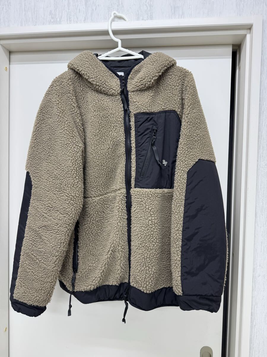 BAY FLOW ボアジャケット サイズ3 サイズL相当 ボアパーカー フリースジャケット ブラック ベージュ_画像1
