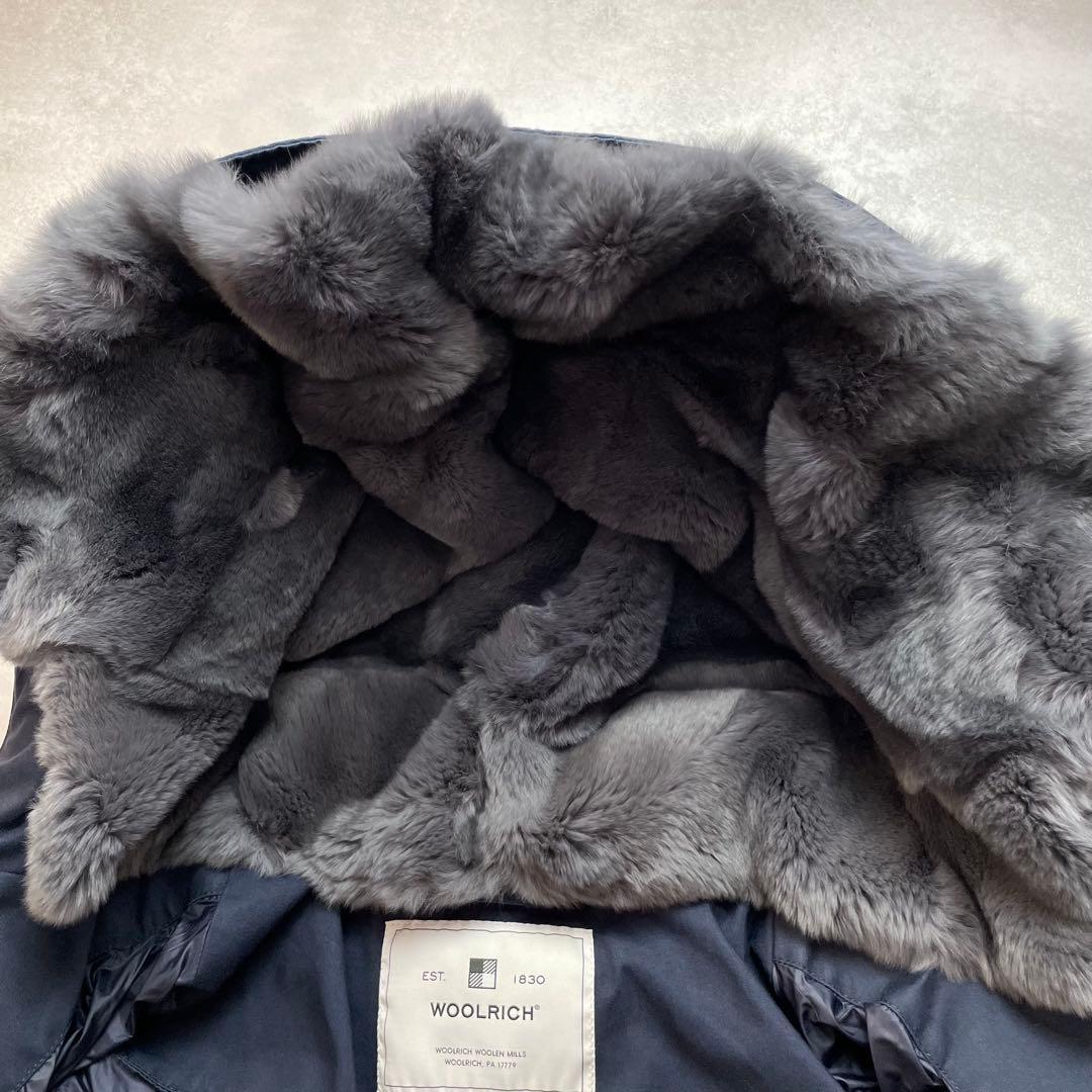定価15万 Woolrich ウールリッチ コクーンパーカ ダウンコート ロング 濃紺 ネイビー レディース ファー フード 近年モデル 現行タグ _画像5
