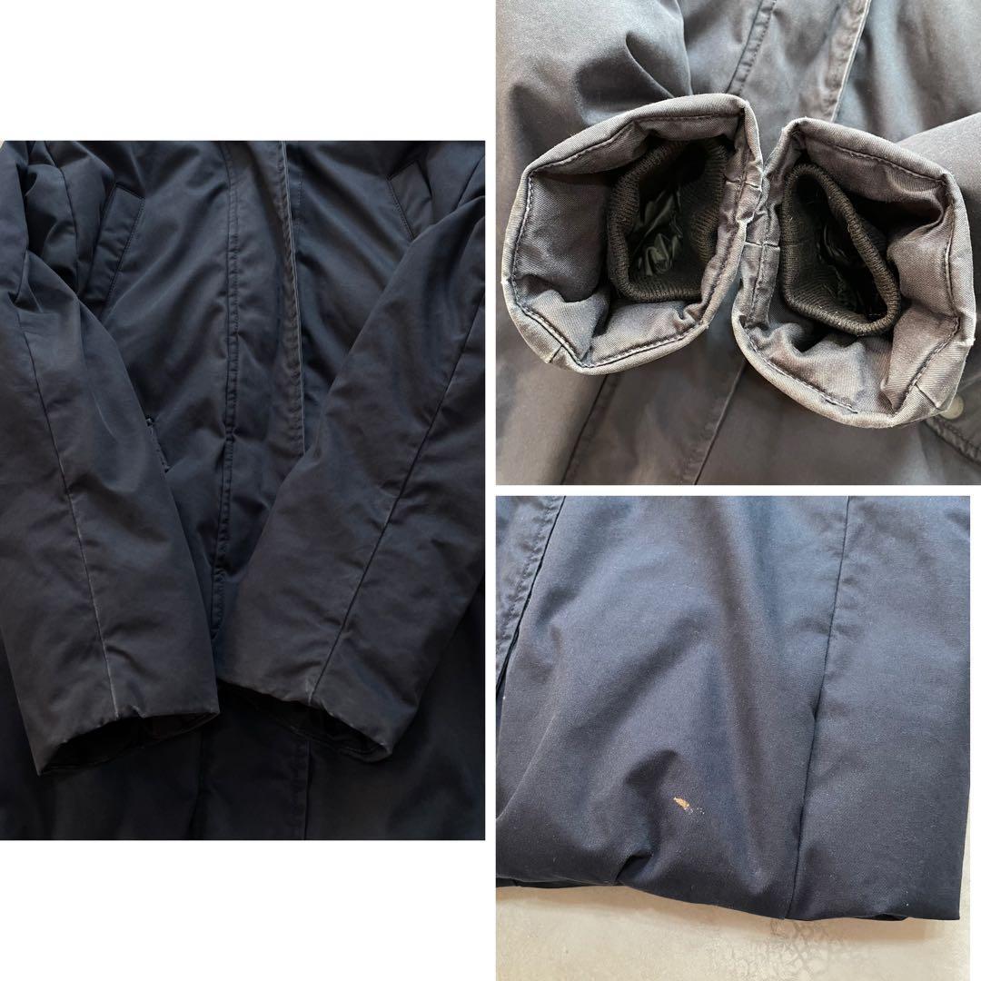 定価15万 Woolrich ウールリッチ コクーンパーカ ダウンコート ロング 濃紺 ネイビー レディース ファー フード 近年モデル 現行タグ _画像10