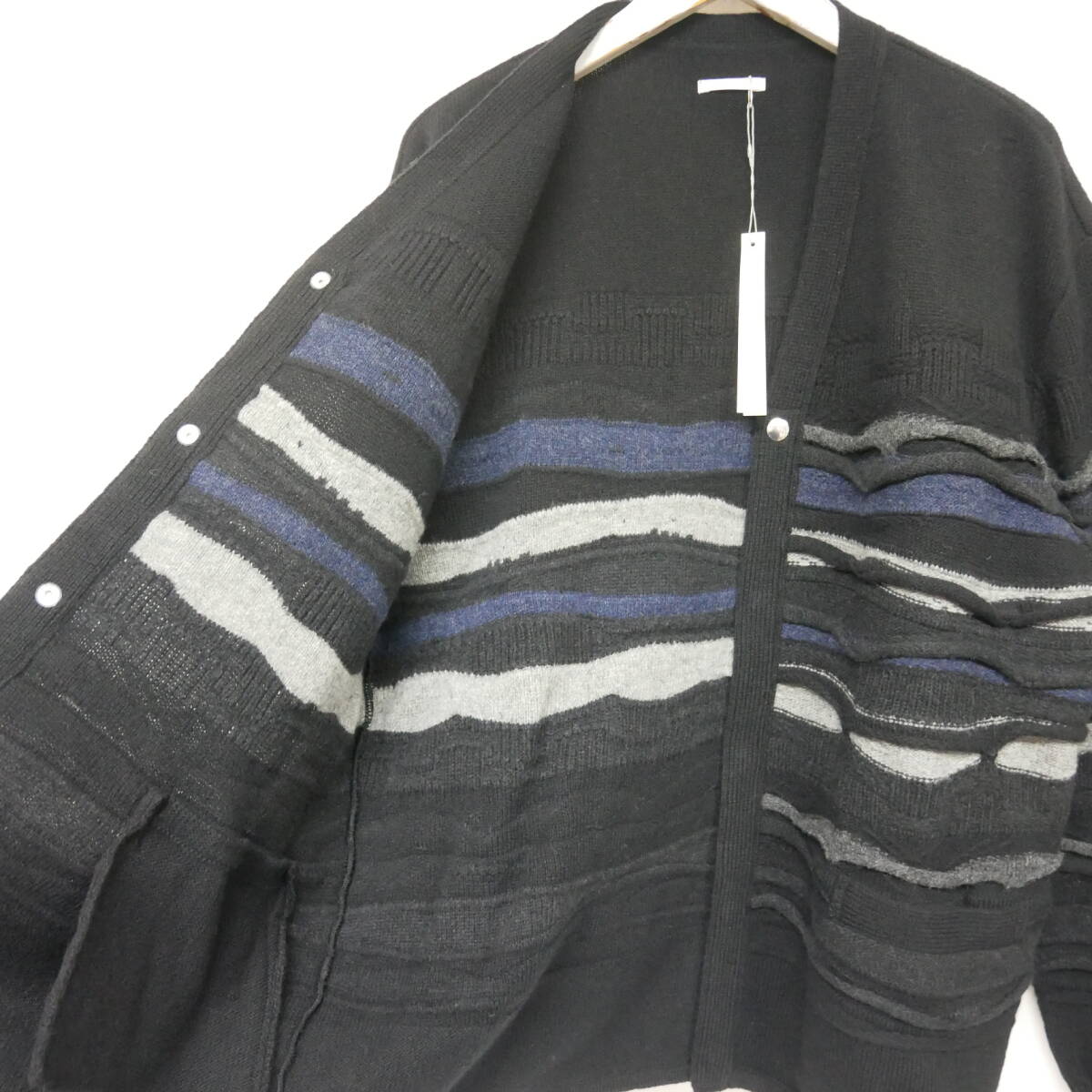 【1円】未使用 Tamme タム 国内正規 22AW 3D KNIT CARDIGAN ニットカーディガン 22A0061 定価66000円 Black ブラック 黒 2_画像4