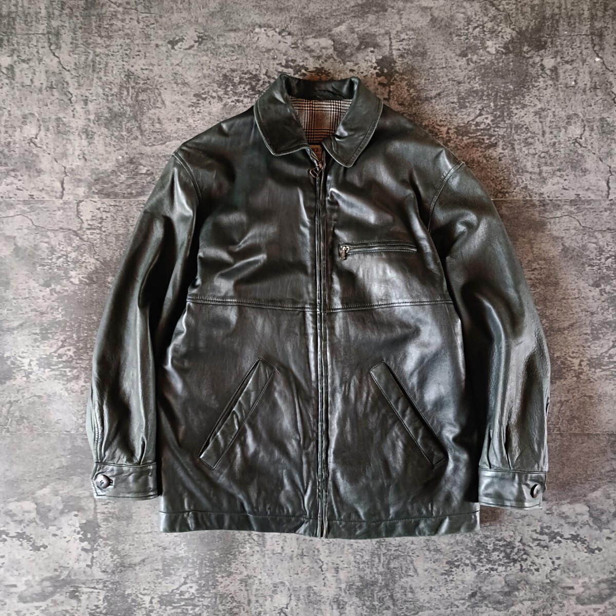 90s GIORGIO ARMANI LE COLLEZIONI ジョルジオアルマーニ レザーブルゾン ゴートスキン archive アーカイブ _画像1