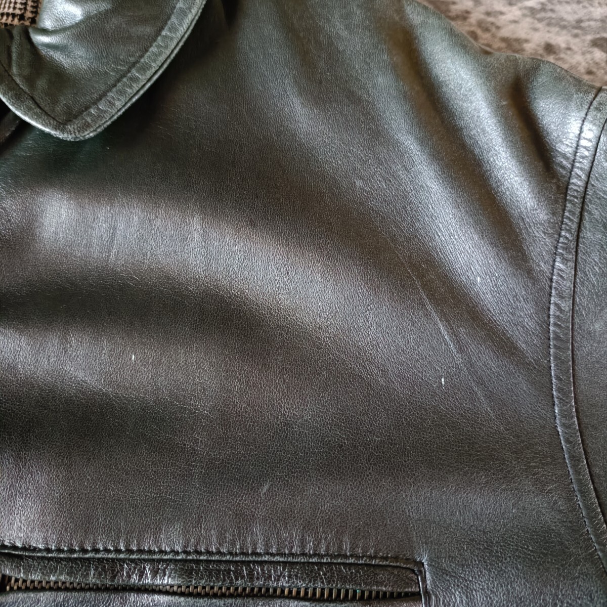 90s GIORGIO ARMANI LE COLLEZIONI ジョルジオアルマーニ レザーブルゾン ゴートスキン archive アーカイブ _画像3