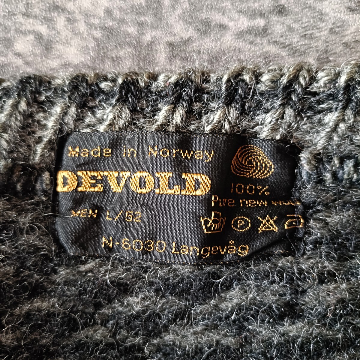 古着 70s 80s ノルウェー製 DEVOLD 総柄 ボートネック ノルディックニット_画像5
