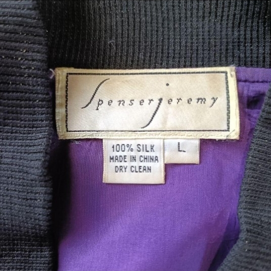 古着 80s 総柄 アメコミ調プリント シルクブルゾン_画像7