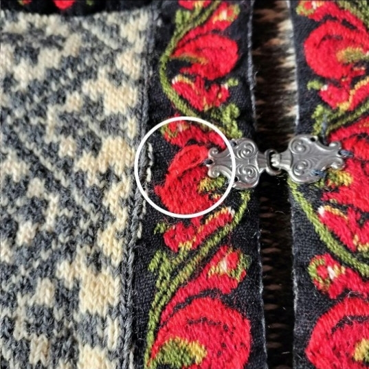 古着 70s 80s ユーロ古着 ノルディック柄 スクエアネック カーディガン ヴィンテージ_画像5