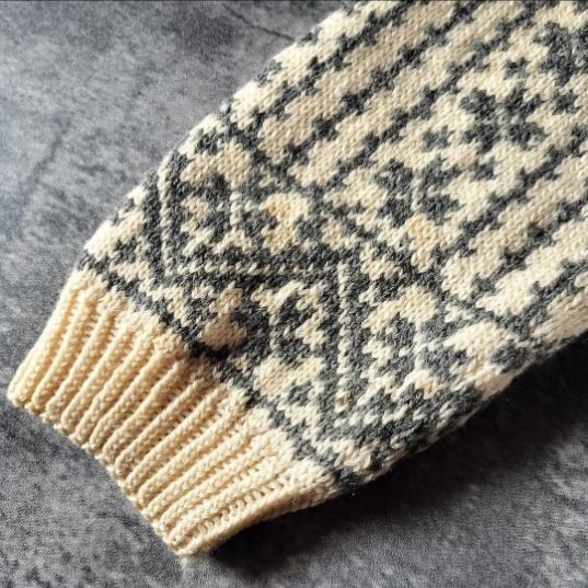 古着 70s 80s ユーロ古着 ノルディック柄 スクエアネック カーディガン ヴィンテージ_画像6