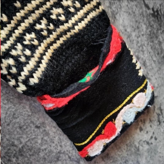 古着 ユーロ ハンドメイド ノルディックカーディガン ヴィンテージ 総柄_画像9