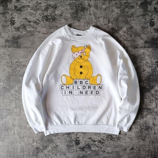 古着 80s BBC CHILDREN IN NEED 熊 ベアー スウェット_画像1