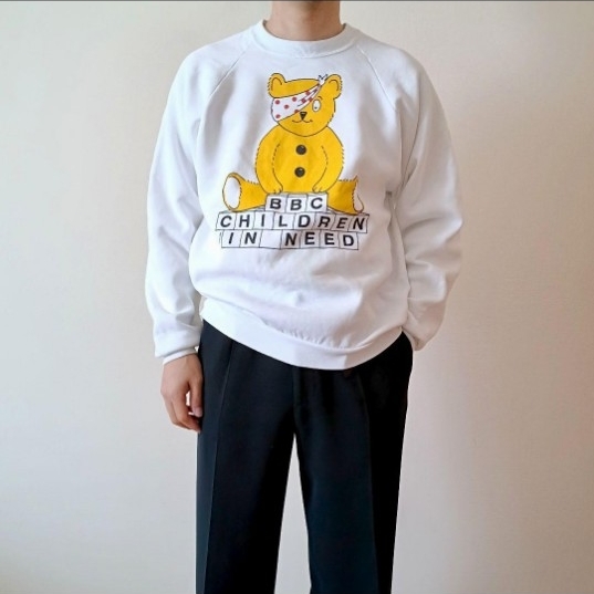 古着 80s BBC CHILDREN IN NEED 熊 ベアー スウェット_画像8