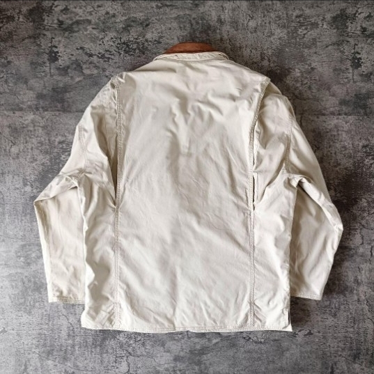 古着 80s BANANAN REPUBLIC バナリパ 衿レザー カバーオール_画像2