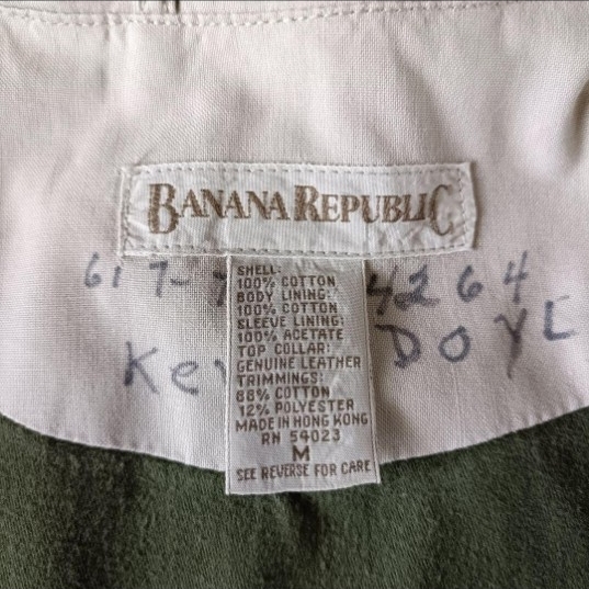 古着 80s BANANAN REPUBLIC バナリパ 衿レザー カバーオール_画像10