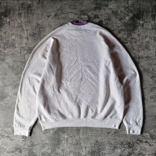 90s USA製 アメリカ製 猫プリント ラグランスウェット_画像2