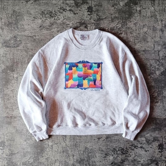 90s USA製 アメリカ製 BAGY JO too 猫 スウェット_画像1