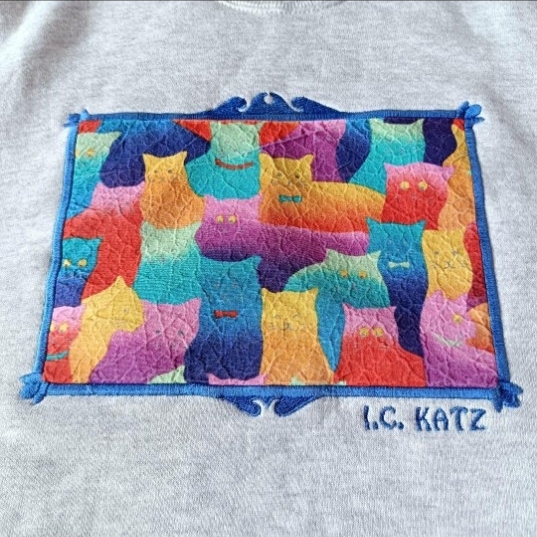 90s USA製 アメリカ製 BAGY JO too 猫 スウェット_画像4