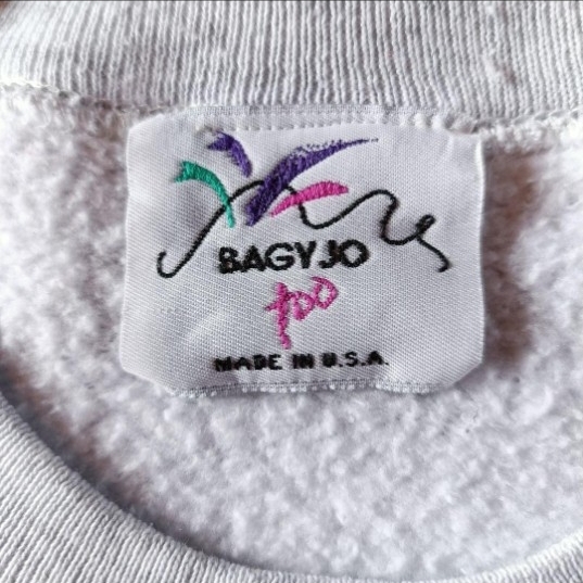 90s USA製 アメリカ製 BAGY JO too 猫 スウェット_画像7