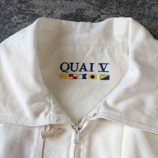 古着 70s 80s ユーロ フランス QUAI トグルデザイン コットンジャケット カバーオール_画像3