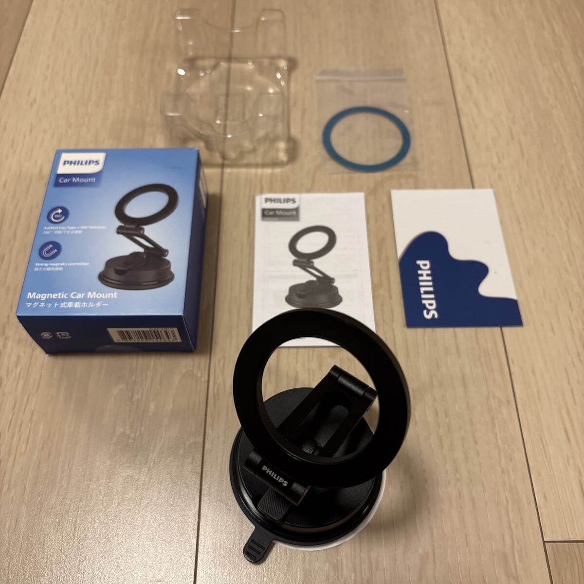 Philips (フィリップス) マグネット車載スマホホルダー magsafeホルダー 超強力吸着 真空吸盤 携帯ホルダー 多角度調整 360°回転な台座 車_画像1