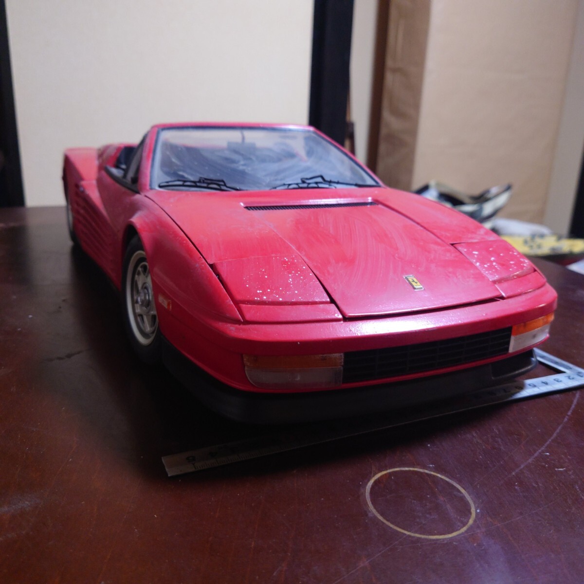 POCHER フェラーリー テスタロッサ スパイダー 完成品 塗装の剥げ 部品欠品等あります ジャンク扱いの出品_画像8