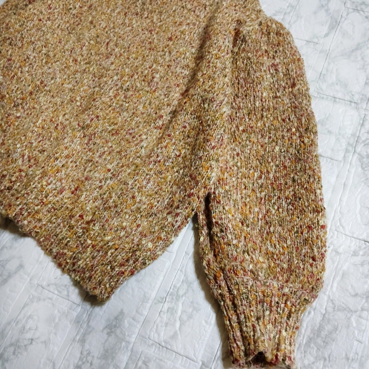 100スタ　スタジオクリップ　studio CLIP　 ニット セーターFREE　羊毛　ウール　マルチカラー ウール トップス　レディース　ゆったり_画像2