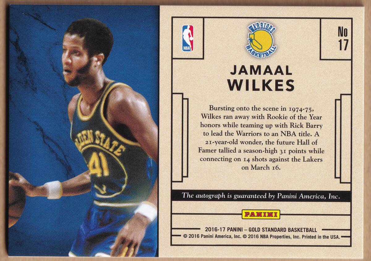 [NBA]JAMAAL WILKES автограф автограф карта 99 листов ограничение 2016-2017 PANINI GOLD STANDARD BASKETBALL AUTOGRAPH CARD[AUTO]