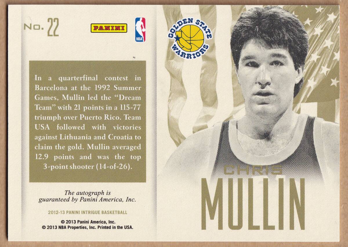 [NBA]CHRIS MULLIN автограф автограф карта 10 листов ограничение 2012-2013 PANINI INTRIGUE BASKETBALL AUTOGRAPH CARD[AUTO]