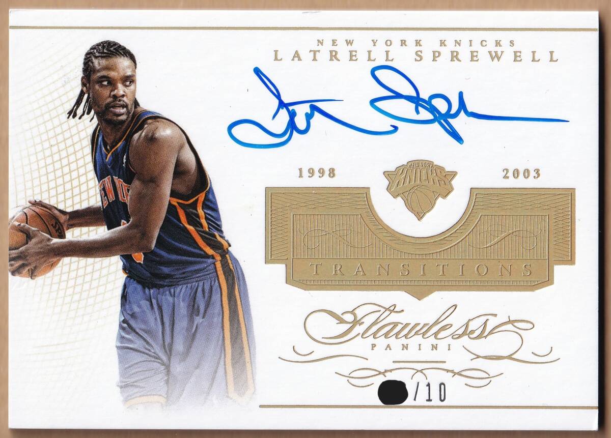 [NBA]LATRELL SPREWELL автограф автограф карта 10 листов ограничение 2014-2015 PANINI FLAWLESS BASKETBALL AUTOGRAPH CARD[AUTO]