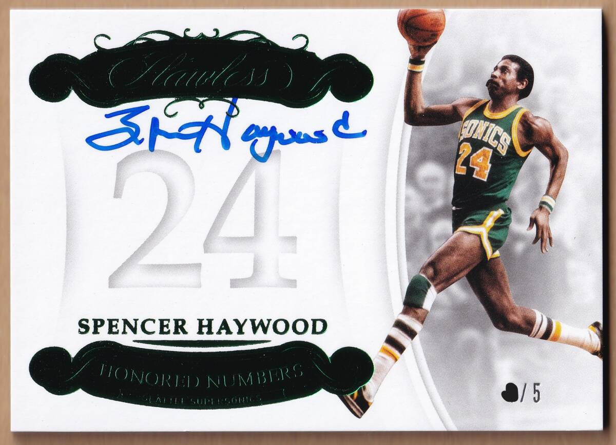 [NBA]SPENCER HAYWOOD автограф автограф карта 5 листов ограничение 2017-2018 PANINI FLAWLESS BASKETBALL AUTOGRAPH CARD[AUTO]