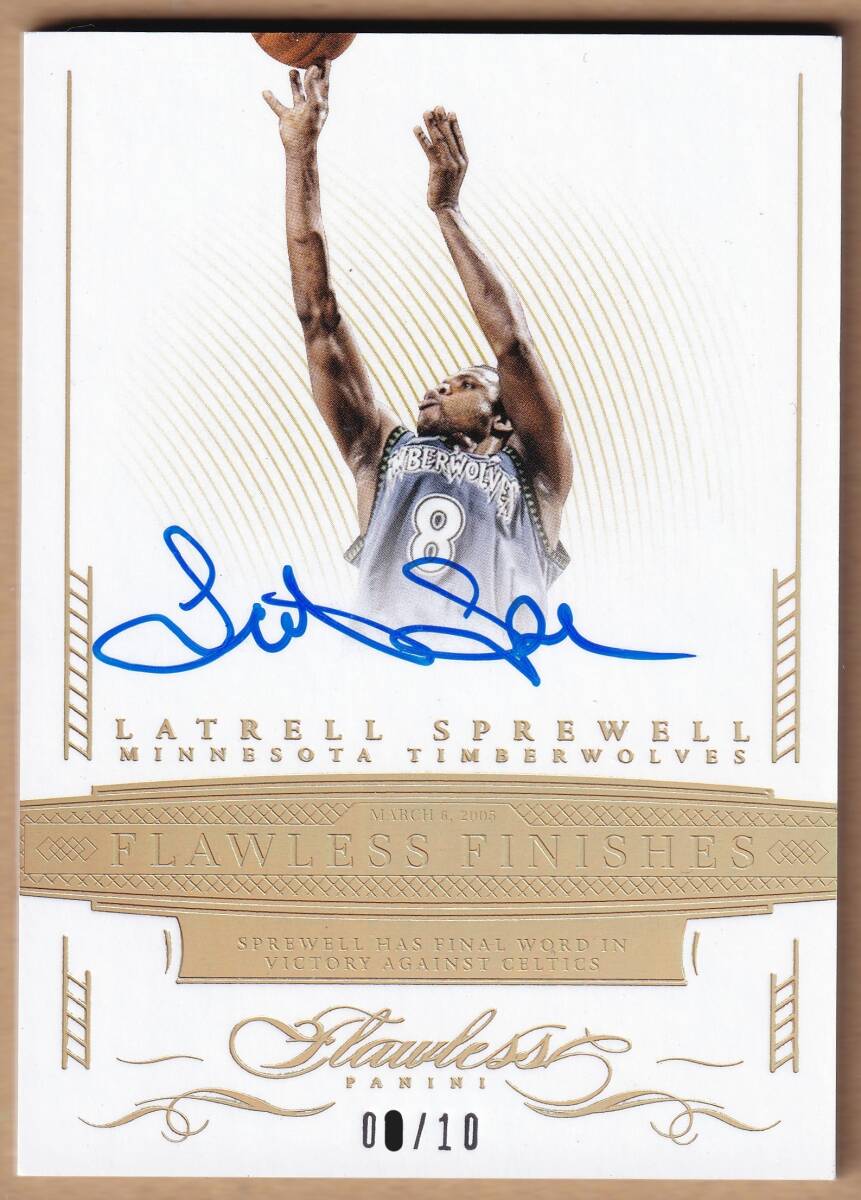 [NBA]LATRELL SPREWELL автограф автограф карта 10 листов ограничение 2014-2015 PANINI FLAWLESS BASKETBALL AUTOGRAPH CARD[AUTO]