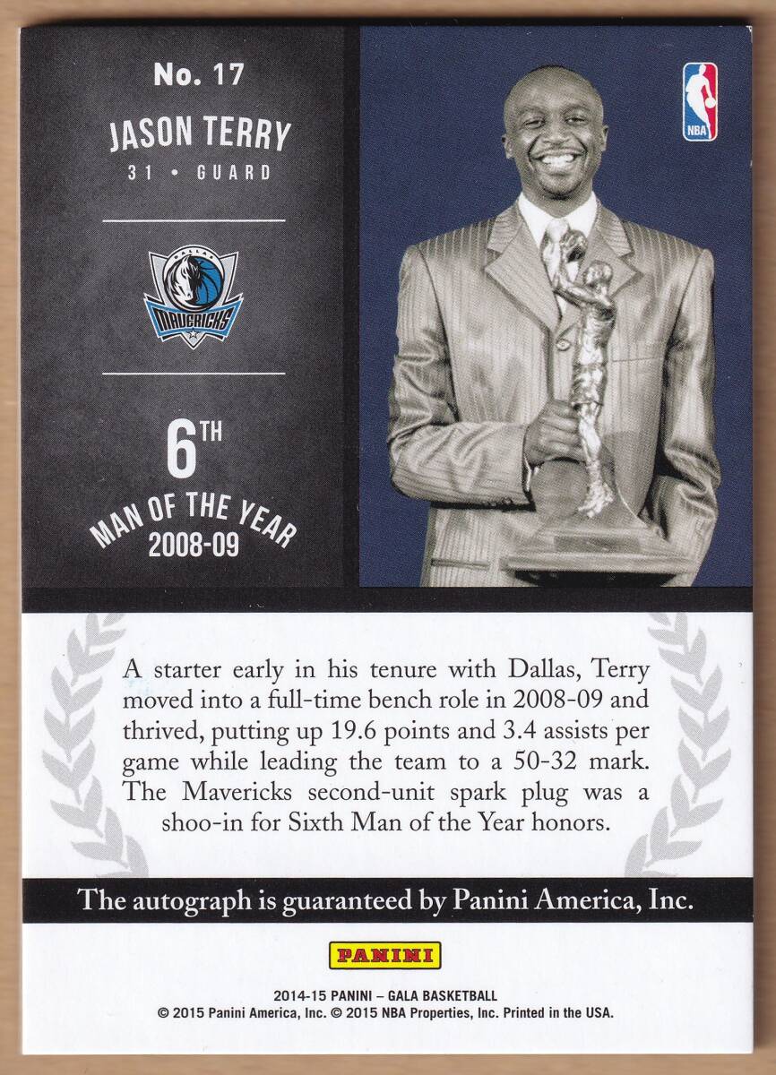 [NBA]JASON TERRY автограф автограф карта 50 листов ограничение 2014-2015 PANINI GALA BASKETBALL AUTOGRAPH CARD[AUTO]