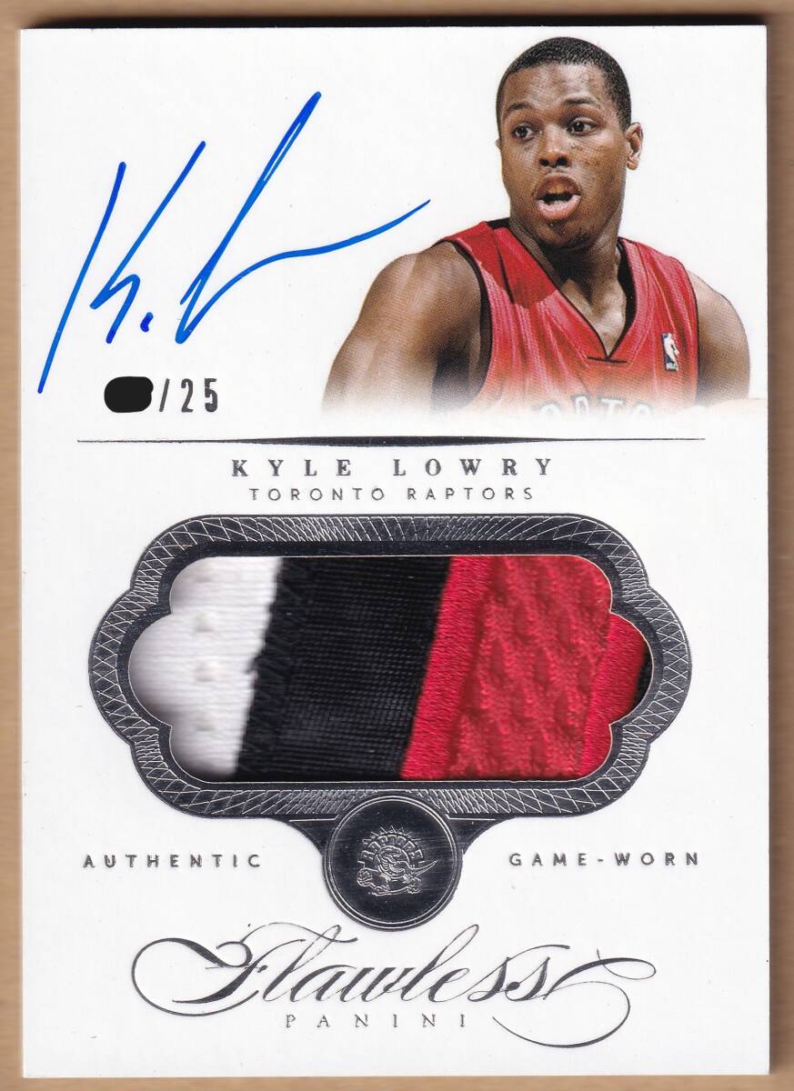 [NBA]KYLE LOWRY автограф автограф карта 25 листов ограничение 2013-2014 PANINI FLAWLESS BASKETBALL AUTOGRAPHED GAME-WORN PATCH CARD[AUTO]
