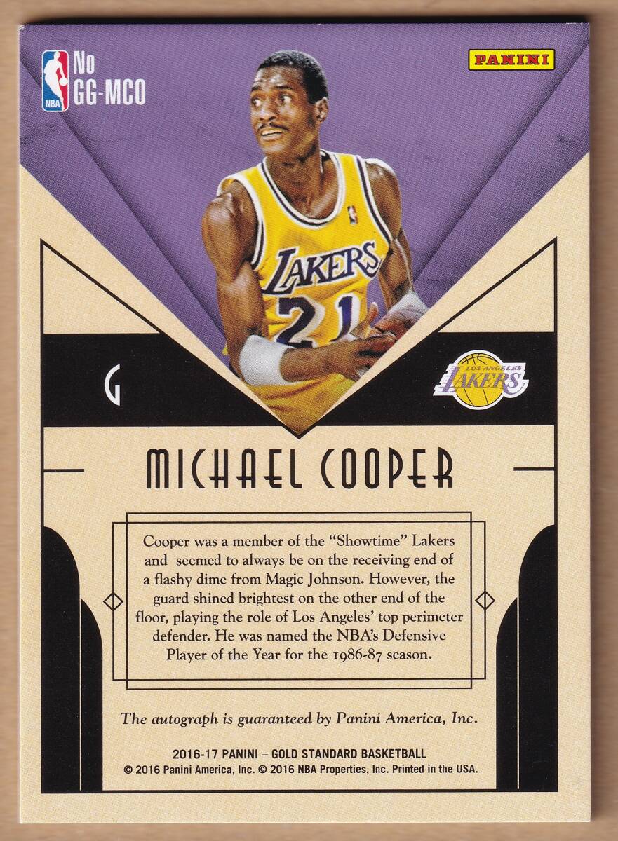 [NBA]MICHAEL COOPER автограф автограф карта 99 листов ограничение 2016-2017 PANINI GOLD STANDARD BASKETBALL GOLDEN GRAPHS AUTOGRAPH CARD[AUTO]
