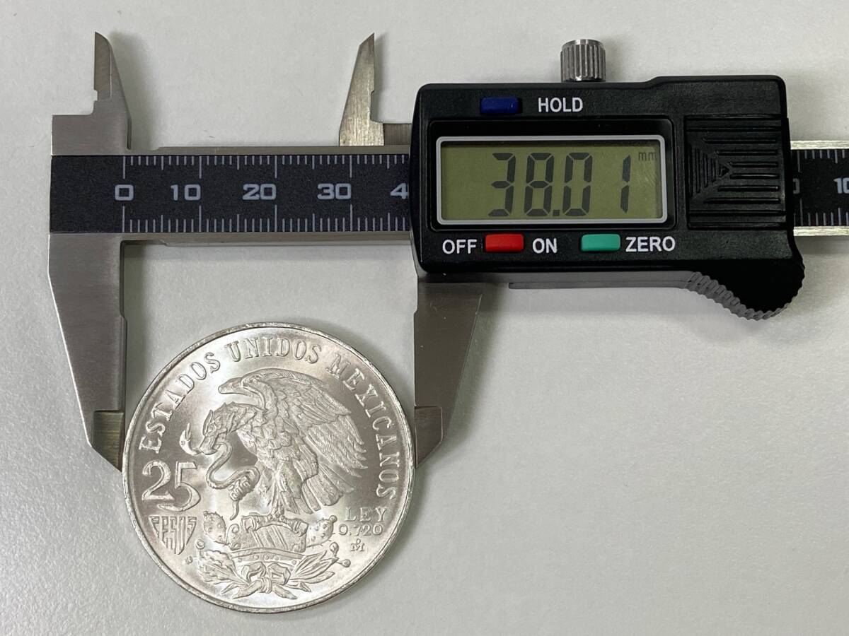 1968年 メキシコ オリンピック記念 25ペソ銀貨 MEXICO 記念硬貨 記念銀貨 【重さ：約22.6g】_画像7