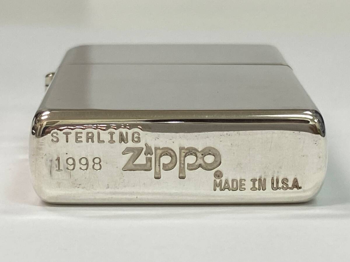 【火花が出る事のみ確認済み】ZIPPO ジッポ ジッポー STERLING スターリング 1998年 Sterling Silver スターリングシルバー オイルライター_画像6