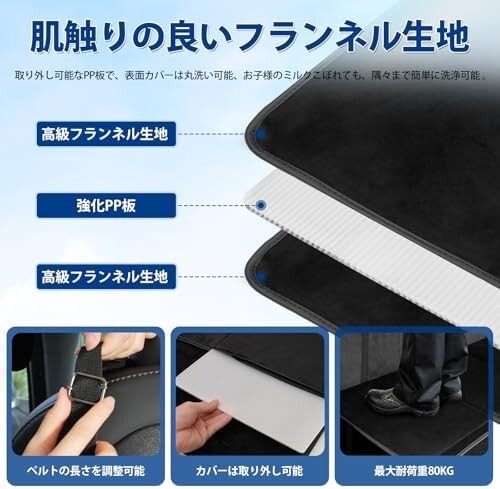 【新品送料無料】車中泊 マット 隙間 後部座席マット 折りたたみ式 アウトドア キャンプ マット 車載 ベッドキット 収納ポケット_画像4