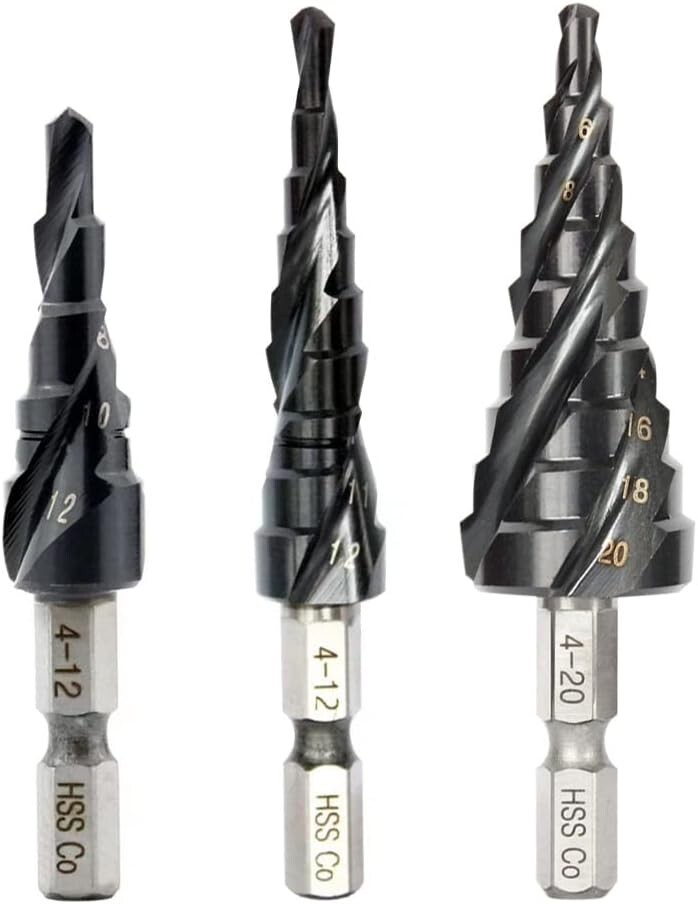 【送料無料】ステップドリル タケノコドリル 六角軸 スパイラルドリル 穴あけ 窒化チタンアルミコーティング HSS-Co/M35_画像1