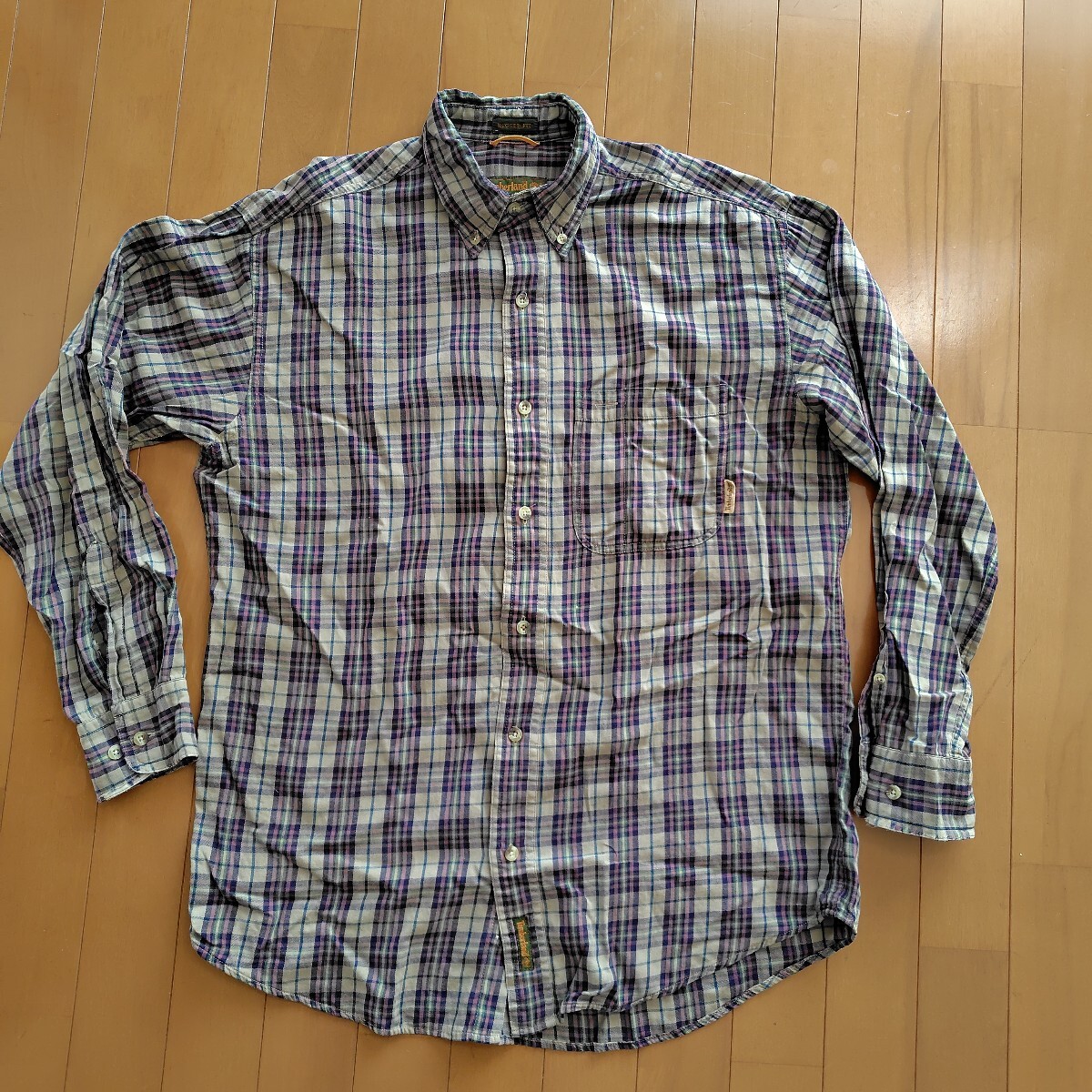 90s ティンバーランド Timberland 長袖 チェック ボタンダウン シャツ XL(表示Ｓ)_画像2