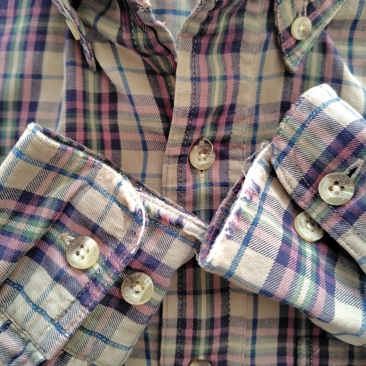 90s ティンバーランド Timberland 長袖 チェック ボタンダウン シャツ XL(表示Ｓ)_画像8