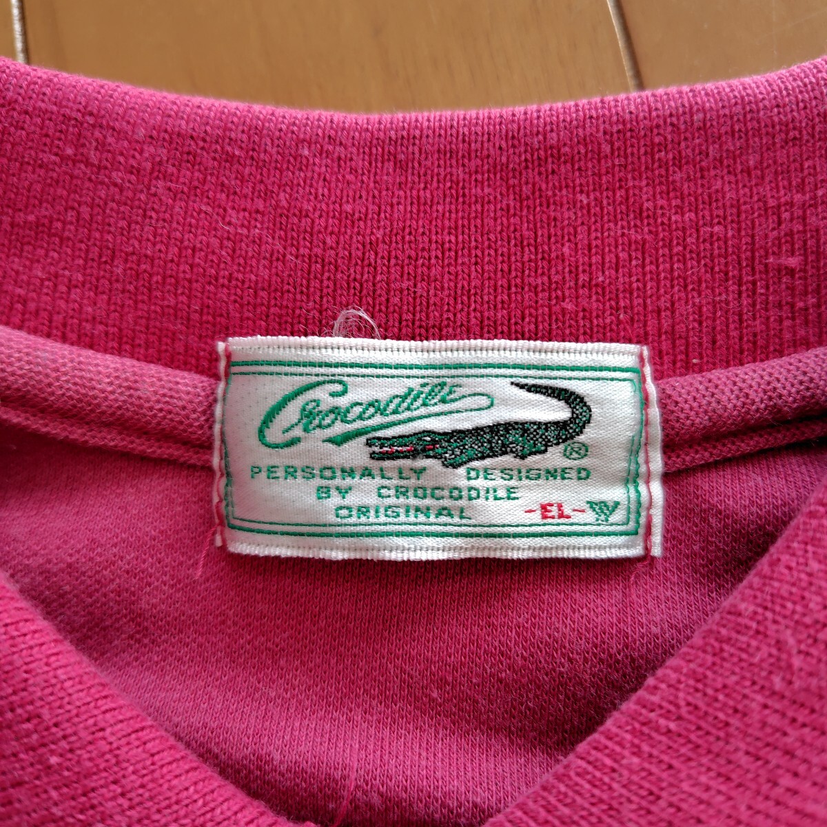 ヴィンテージ80s クロコダイル Crocodile 長袖ポロシャツ L(表示EL) ワイン_画像3