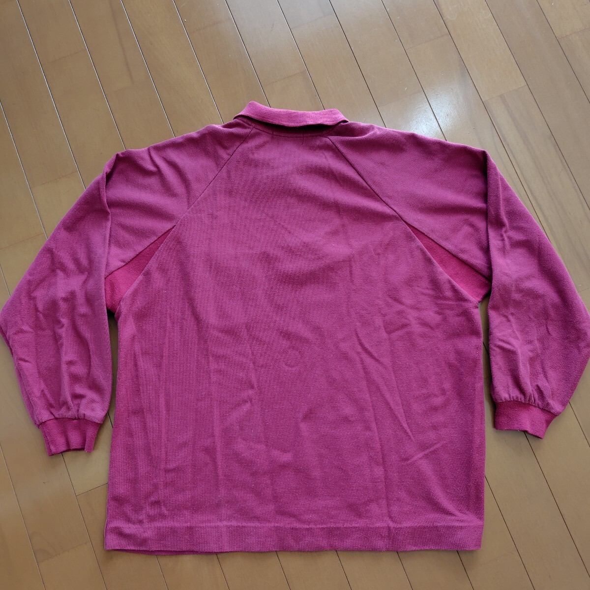 ヴィンテージ80s クロコダイル Crocodile 長袖ポロシャツ L(表示EL) ワイン_画像6