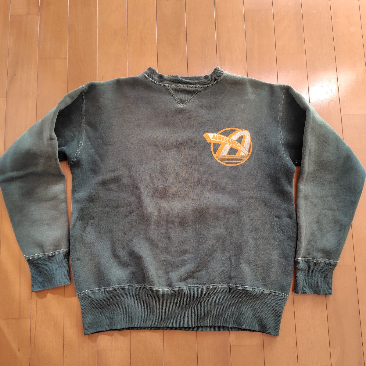 90s リアルマッコイズ Real McCoys 両面染込みプリント Vガゼット スウェットシャツ トレーナー M(38)　AIRESEARCH_画像2