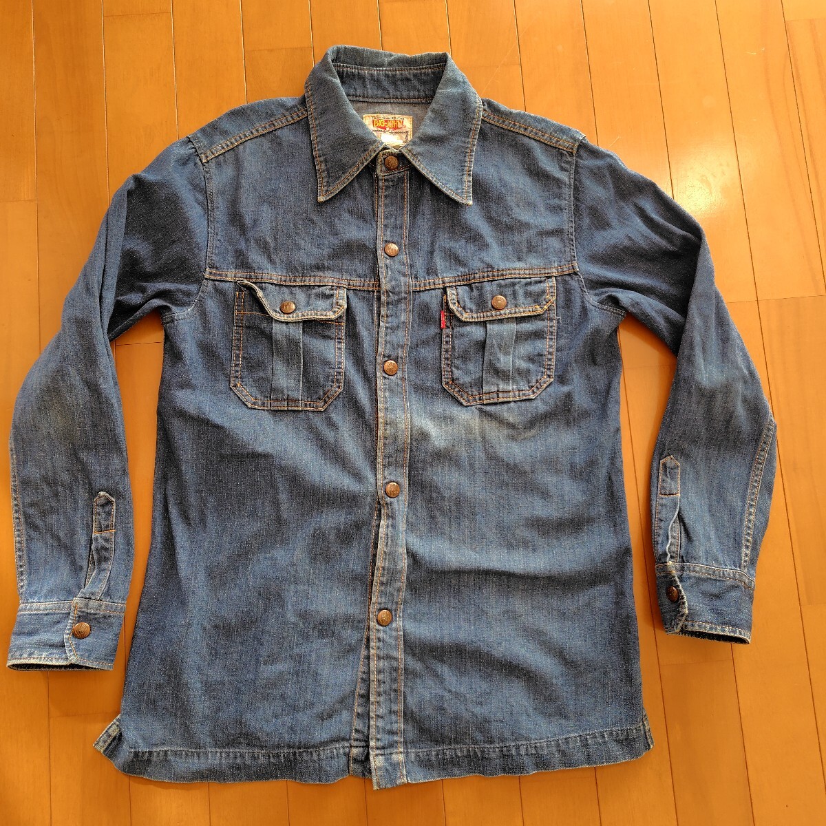 ヴィンテージ 70s ビッグジョン BIG-JOHN デニムシャツ デニムジャケット M_画像2