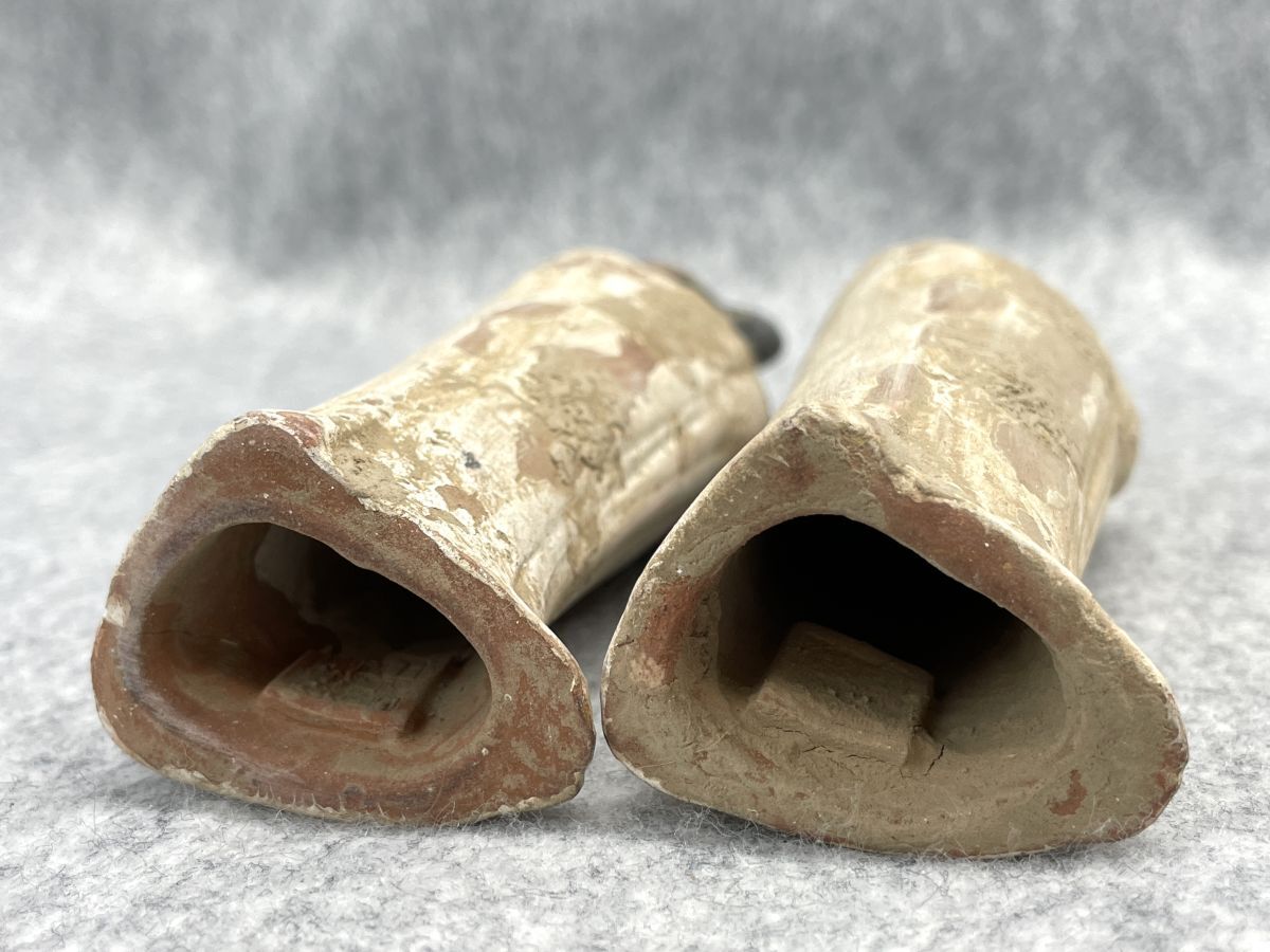 【R977】蔵出し品 年代物 唐時代 女性像 唐三彩 陶俑 4体セット 出土品 中国 古美術 芸術 骨董 土人形 発掘品 副葬品 古玩 古代_画像6